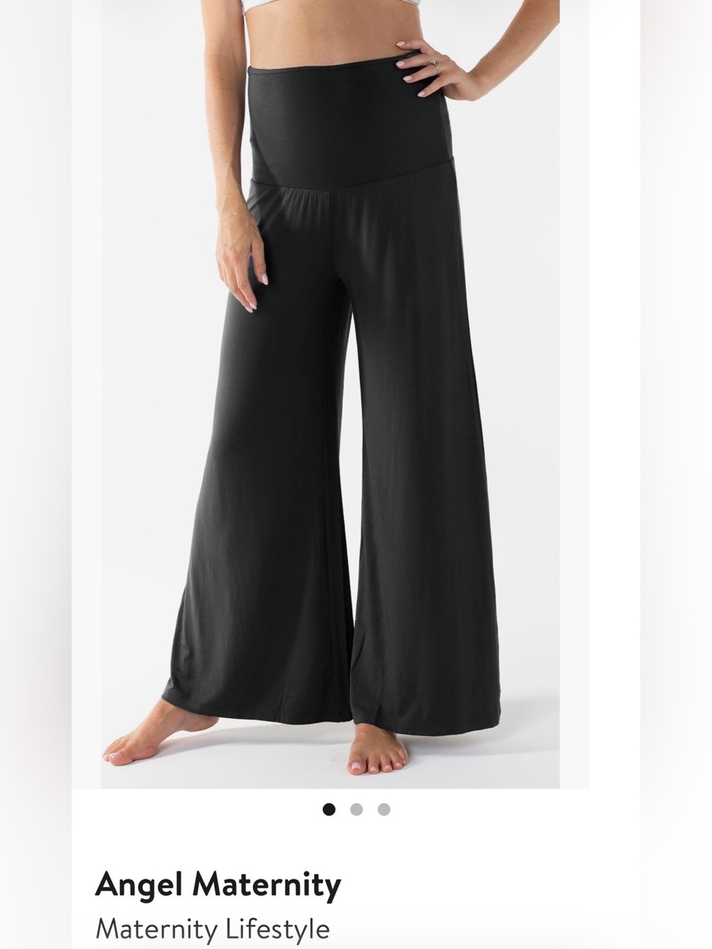 Angel Maternity Black Wide Leg Maternity Pants - Small